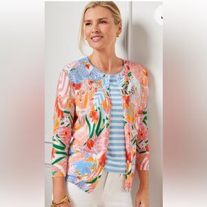 Talbot Charming 3/4th Sleeve Cardigan in Marvelous Floral Women’s Size MP
